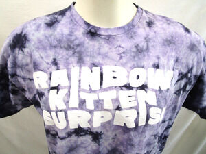 Rainbow Kitten Surprise Purple Tie Dye T-Shirt Men Sz XL